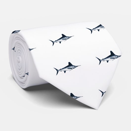Cravate Logo White Marlin (Roulé)