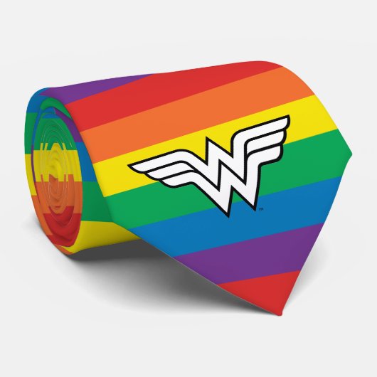 Cravate Logo Wonder Woman Rainbow (Roulé)