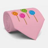 Cravate Lollipops colorés spiraux agités (Roulé)