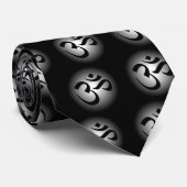 Cravate L'OM noir et blanc attachent (Roulé)