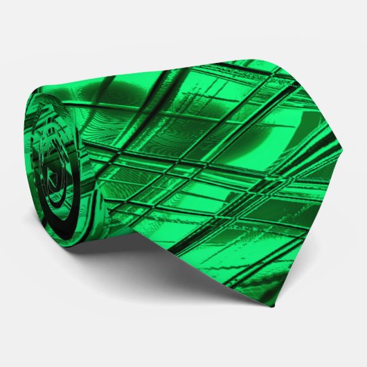 Cravate Longues courbes formant étoile sur métal vert (Roulé)