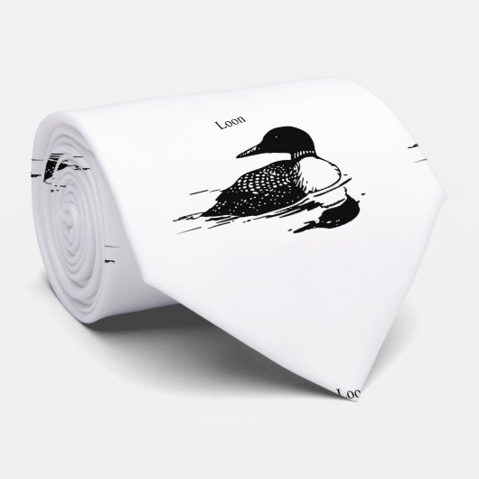 Cravate Loon Swimming Bird Art Thunder_Cove (Roulé)