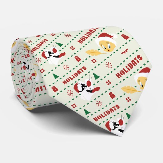 Cravate LOONEY TUNES™ SYLVESTER™ & TWEETY™ Motif de vacanc (Roulé)