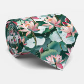 Cravate Lotus Blossoms & Lily Pads Seamless Elegant Floral (Roulé)