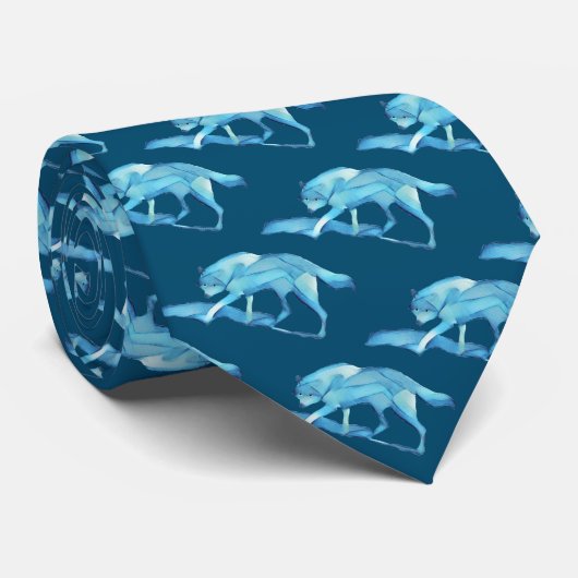 Cravate Loup bleu (Roulé)