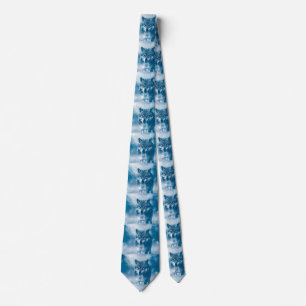 Cravate Loup bleu
