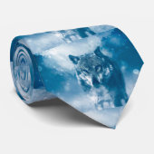 Cravate Loup bleu (Roulé)