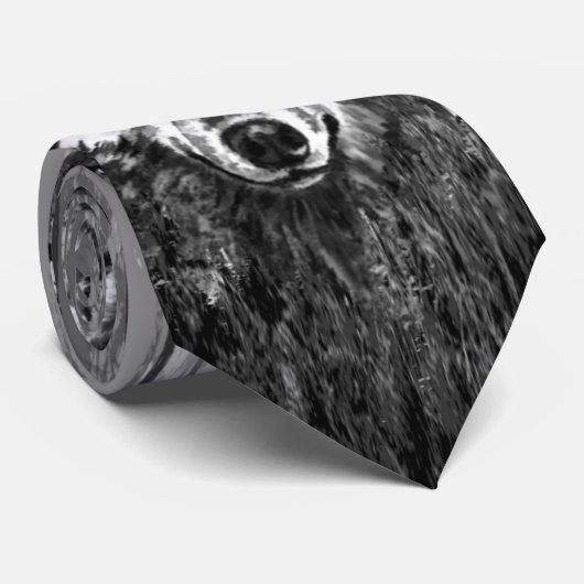 Cravate Loup d'aquarelle dans la forêt animal sauvage (Roulé)