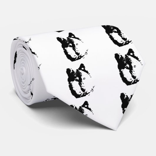 Cravate Loup d'art pop (Roulé)