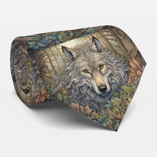 Cravate Loup gris (Roulé)