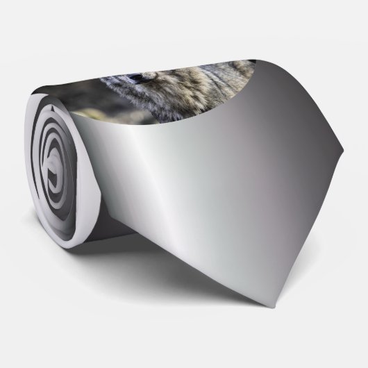 Cravate Loup gris (Roulé)