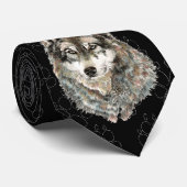 Cravate Loup, Loups avec pistes, Aquarelle Animal (Roulé)