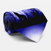 Cravate Loup solitaire hurle à la lune Cou porter (Roulé)