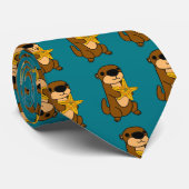 Cravate Loutre de mer drôle de bébé avec des étoiles de (Roulé)