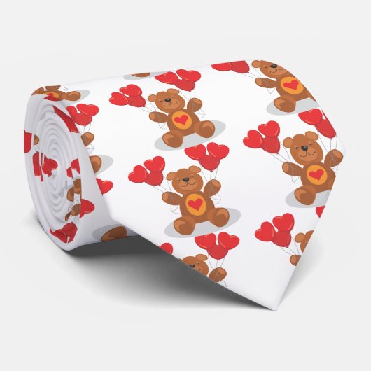 Cravate Love Bear Saint Valentin (Roulé)