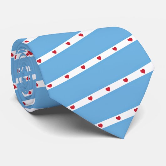 Cravate Love de Chicago | Neck Tie | Small Angle Stripe (Roulé)