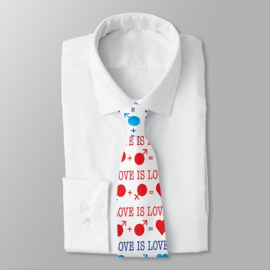 Cravate LOVE est une citation LOVE en rouge et bleu (Attaché)
