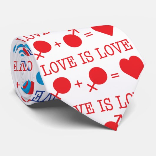 Cravate LOVE est une citation LOVE en rouge et bleu (Roulé)