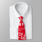 Cravate LOVE - Multi Language - Personnalisable Internatio (Attaché)