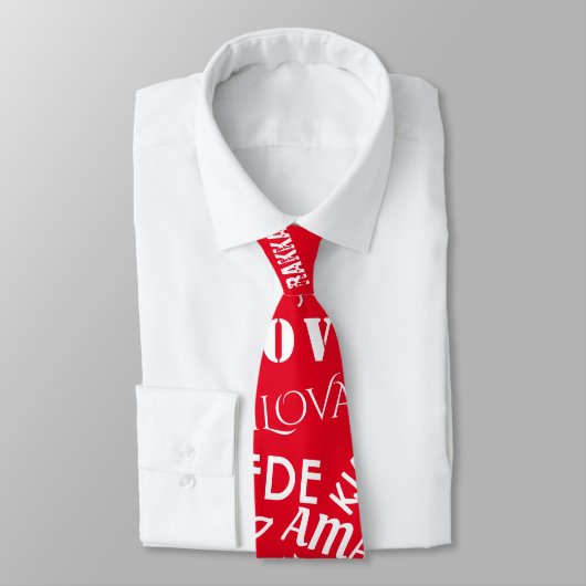 Cravate LOVE - Multi Language - Personnalisable Internatio (Attaché)