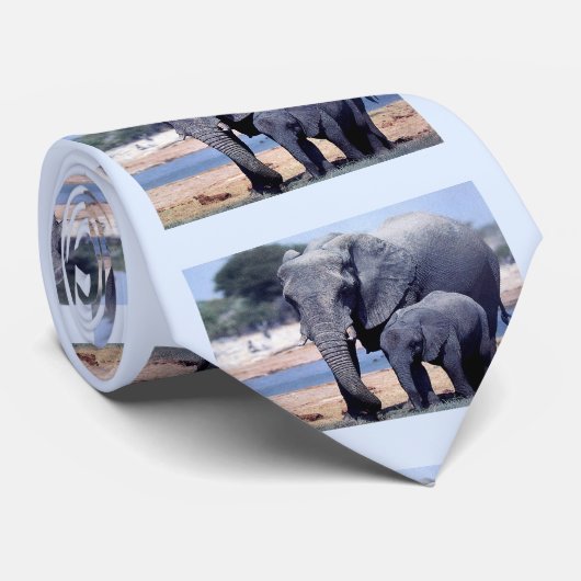 Cravate Lovely elephants animals (Roulé)