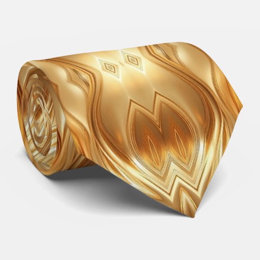 Cravate Lovely golden abstract pattern (Roulé)