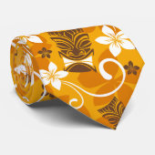 CRAVATE LUAU TIKI MOTIF (ORANGE) (Roulé)