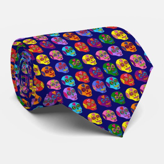 Cravate Lucha Libre Sugar Skull (Roulé)