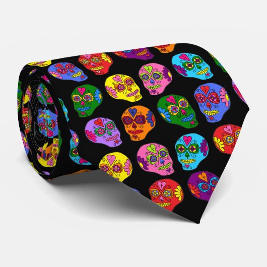 Cravate Lucha Libre Sugar Skull (Roulé)