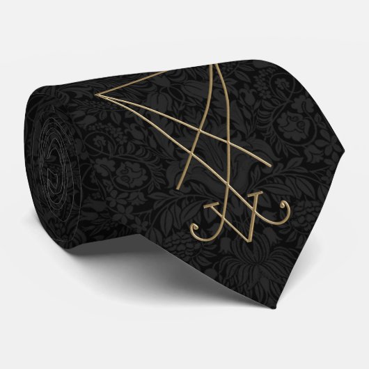 Cravate Lucifer Alchemy Sigil Gothic (Roulé)