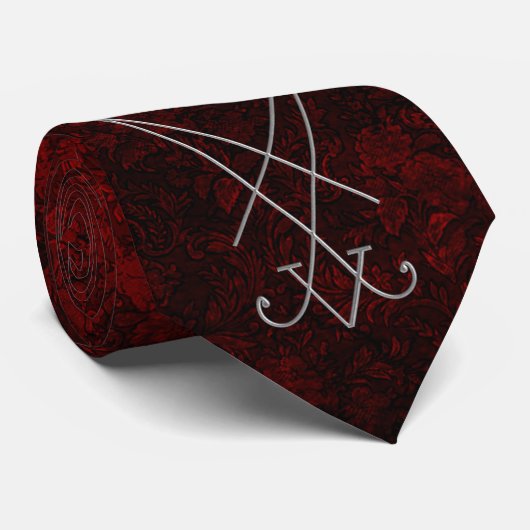 Cravate Lucifer Sigil Alchemy Goth Art (Roulé)