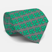 Cravate Lucky 4 Leaf Irish Clover gray necktie (Roulé)