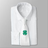 Cravate Lucky 4 Leaf Irish Clover white necktie (Attaché)