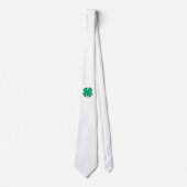 Cravate Lucky 4 Leaf Irish Clover white necktie (Devant)