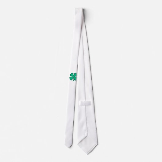 Cravate Lucky 4 Leaf Irish Clover white necktie (Dos)