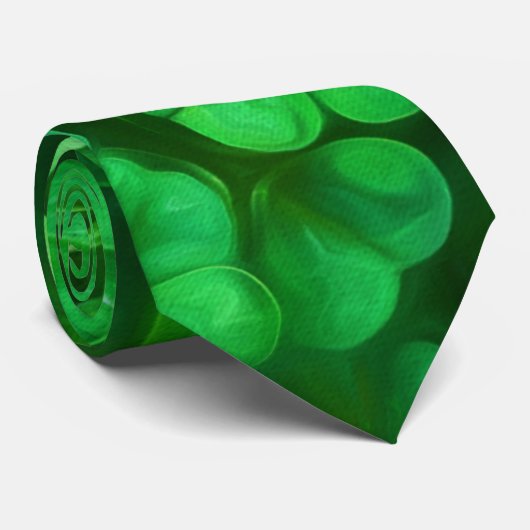 Cravate Lucky Celtic Irish Green Shamrocks (Roulé)