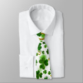Cravate Lucky Four Leaf Horseshoe Green St. Patrick (Attaché)