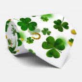 Cravate Lucky Four Leaf Horseshoe Green St. Patrick (Roulé)