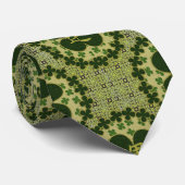 Cravate Lucky Green Motif Shamrock (Roulé)