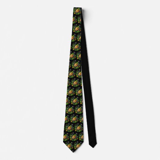 Cravate Lucky Horseshoe Gold Coins et Clover Motif (Devant)