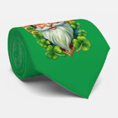 Cravate Lucky Leprechaun Shamrock vert double face (Roulé)
