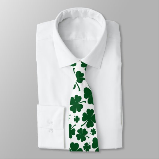 Cravate Lucky St. Patricks Jour Quatre Feuilles Clover (Attaché)