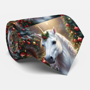 Cravate Lumière des neiges : La licorne de Noël enchantée