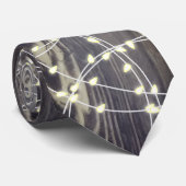 Cravate Lumières de Noël blanches sur le grain de bois (Roulé)