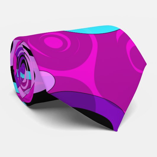 Cravate Lumineuse, abstraite, Magenta (Roulé)