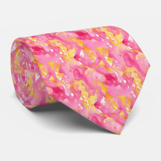 Cravate Lumineuse "Lemonade rose" Abstraite