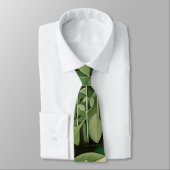 Cravate Luna Moth et fleurs - Vert et Crème (Attaché)