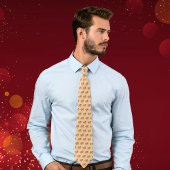 Cravate Lunar New Year Red Horse n Clouds on Gold Pattern