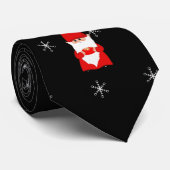 Cravate Lutins de Noël sur fond noir (Roulé)