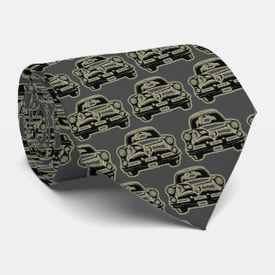 Cravate Luxe Elegant Moderne Voiture Noir Or